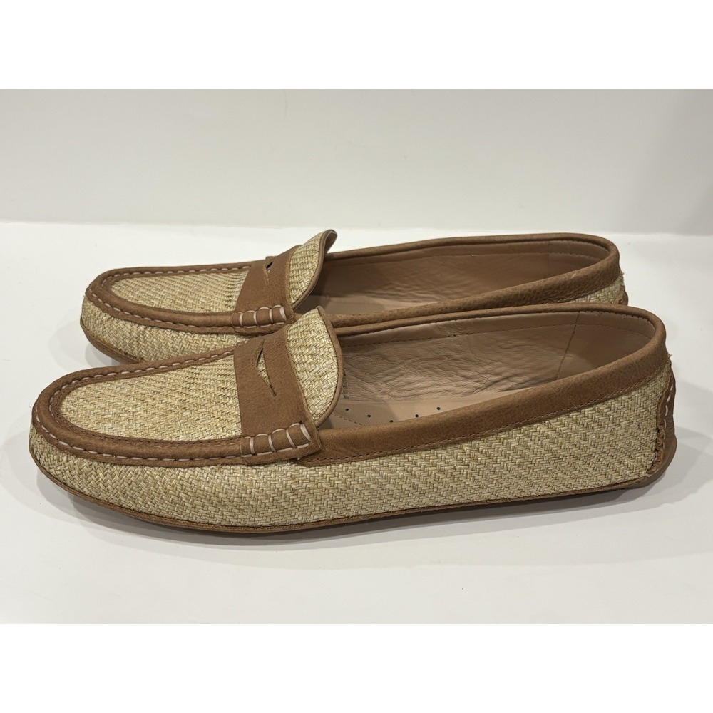 Flag Ltd. Morgan Penny Loafers Men's Size 10M Rattan Woven Leather Brazil